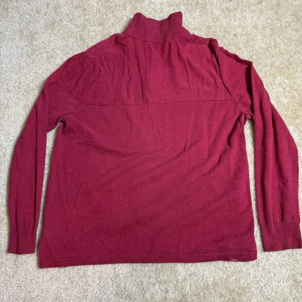 The North Face Sweater Mens XL Red Quarter Zip Wool Blend‎ Pullover